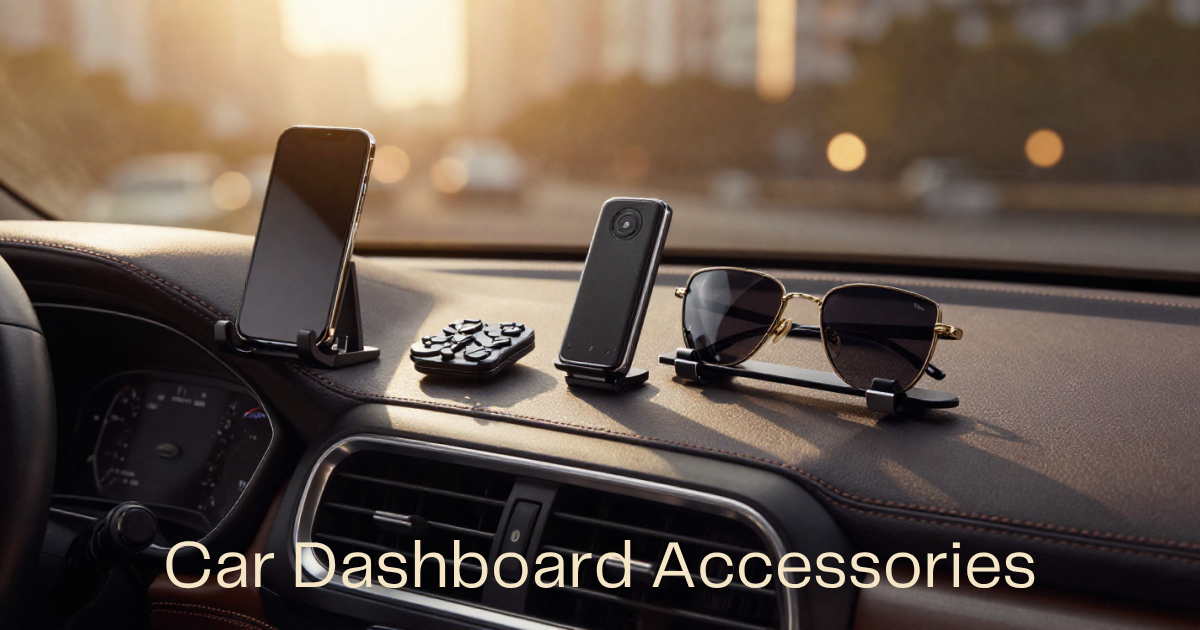 Modern car dashboard accessories enhancing vehicle comfort