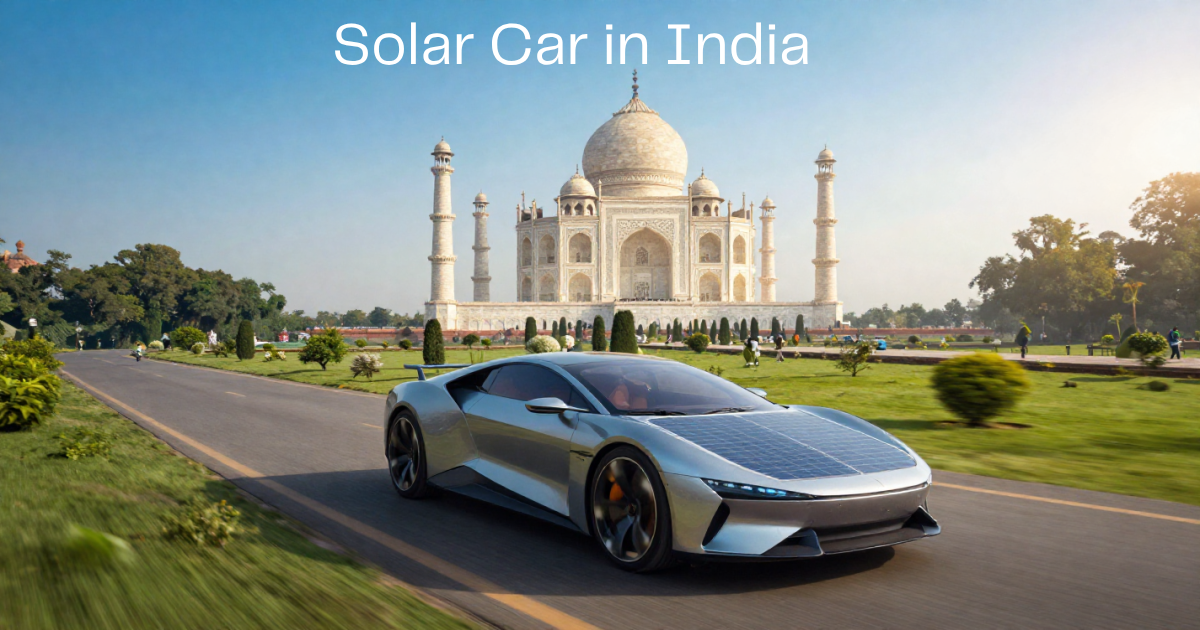 Modern solar powered car designed for sustainable driving in India