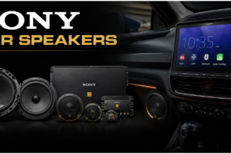 High performance Sony car speakers designed for powerful bass and crisp audio