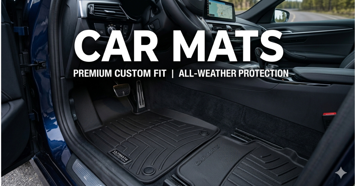 Premium car mats designed to protect vehicle flooring from dirt, dust, and spills.