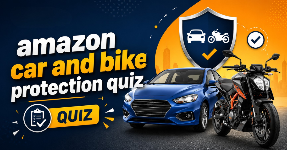 amazon car and bike protection quiz to win prize