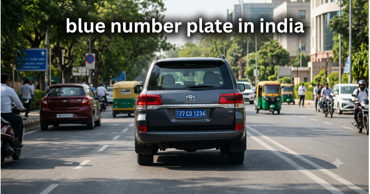 blue number plate in India for drive
