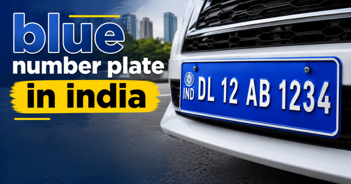 blue number plate in India