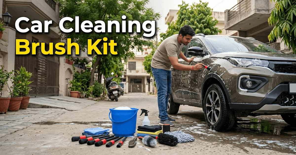 Premium car cleaning brush kit for spotless wheels and interior