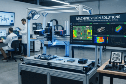 Machine vision solutions guiding robotic arm on assembly line