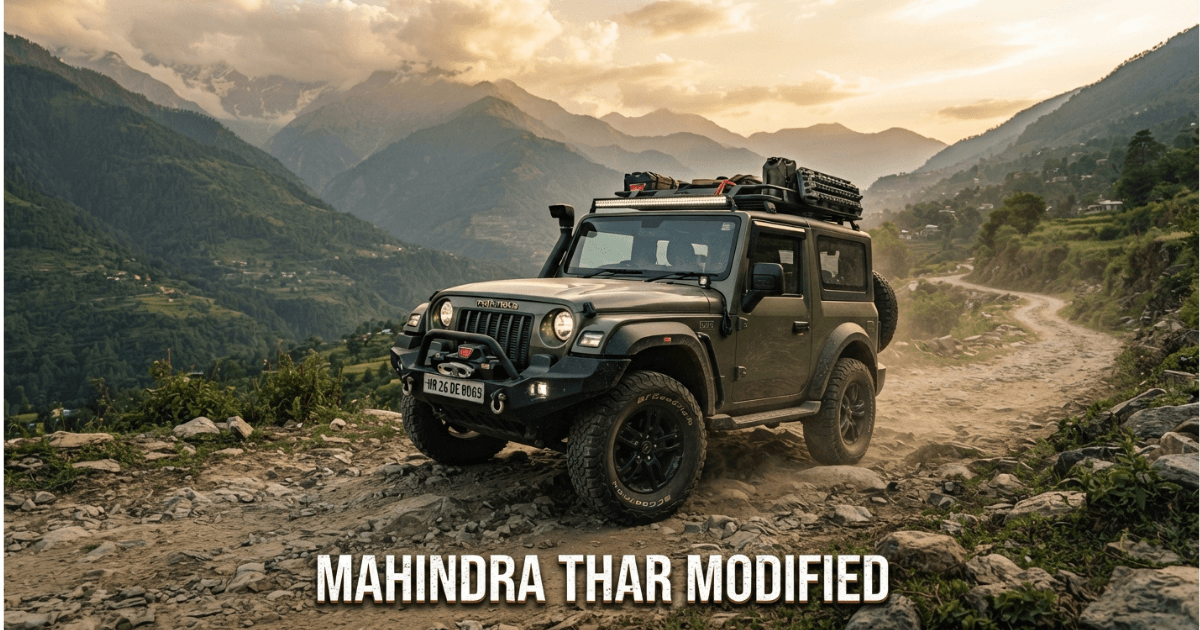 Mahindra Thar modified with stylish exterior upgrades and premium accessories