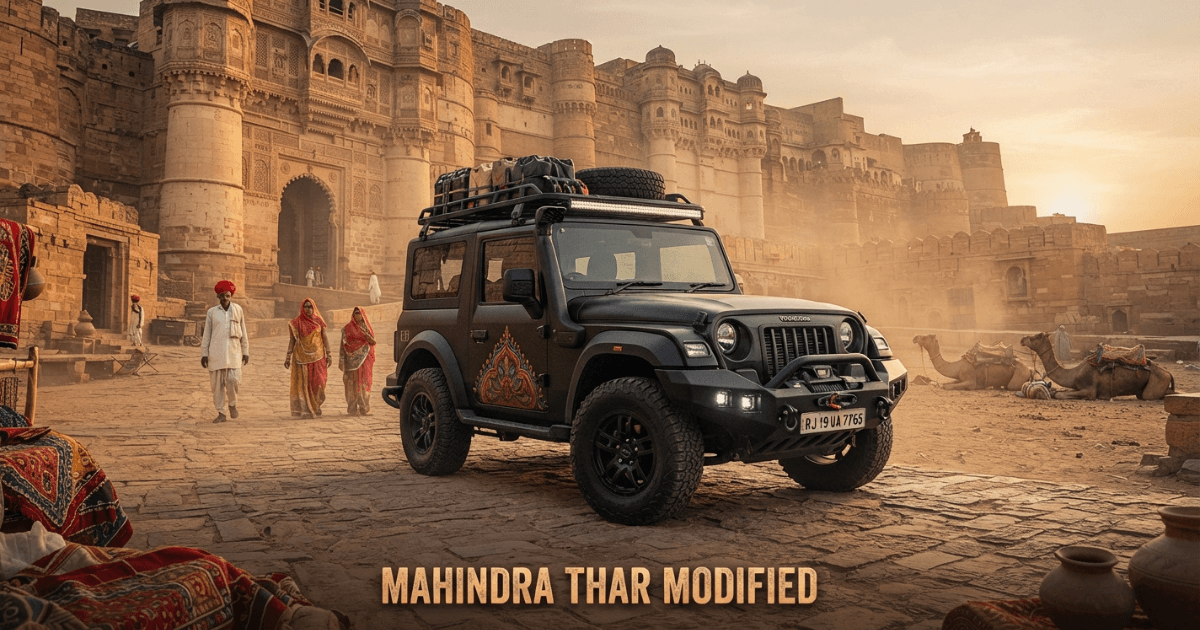 Mahindra Thar modified for a bold look with enhanced styling