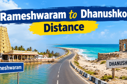 Map showing Rameshwaram to Dhanushkodi distance route