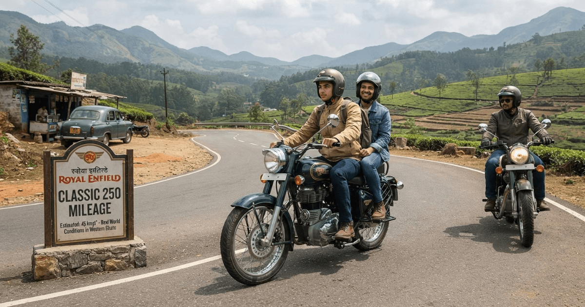 Royal Enfield Classic 250 Mileage fuel efficiency display