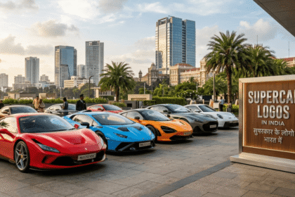 Iconic supercar logos representing speed, power, and prestige