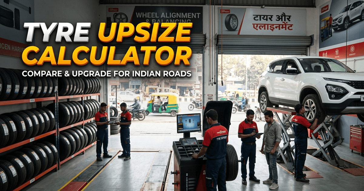 Tyre Upsize Calculator tool comparing wheel size options
