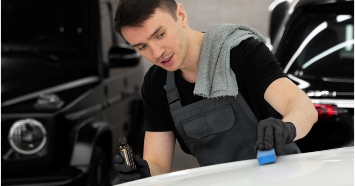 PPF installation process on a vehicle’s front hood