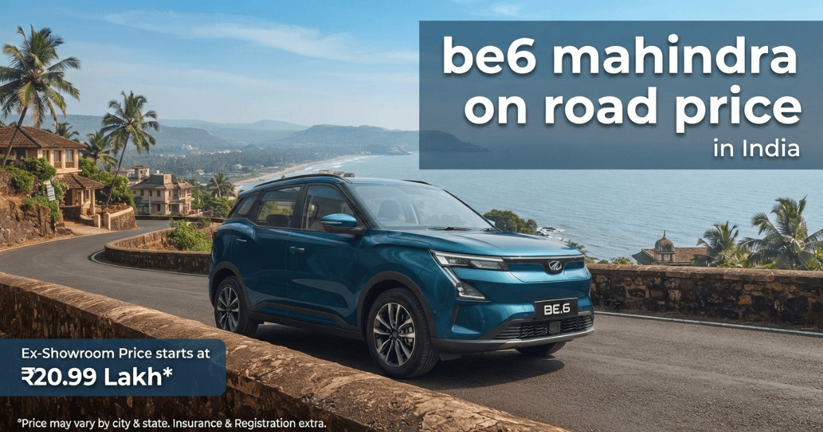 Mahindra BE6 electric SUV on road price