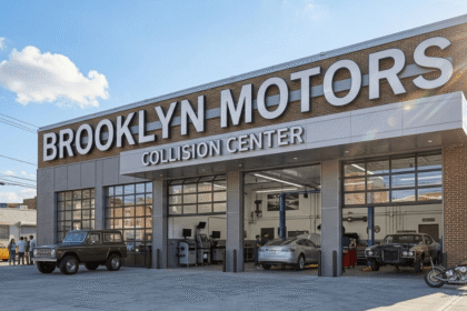 Brooklyn Motors storefront with vehicles parked out front