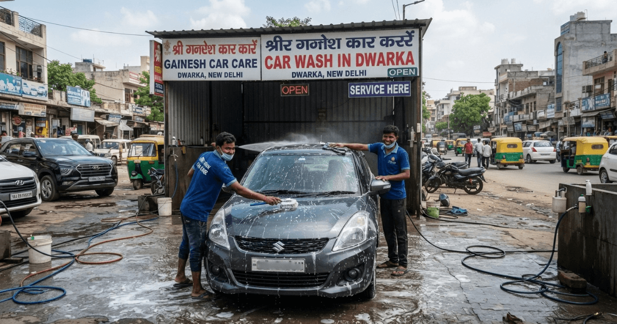 Professional Car Wash in Dwarka with foam cleaning